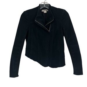 Helmut Lang Women’s Cropped Asymmetrical Jacket Black Size P